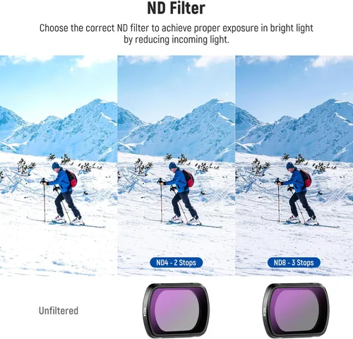 Miniatura 4 de NEEWER ND & CPL Kit de Filtros para Pocket 3 (Paquete de 3), ND4 ND8 CPL Juego de Filtros Polarizadores de Densidad Neutra Magnéticos con Vidrio
