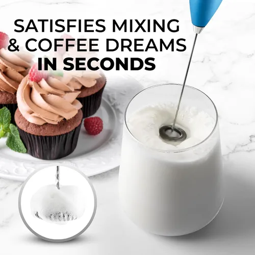 Miniatura 2 de Zulay Milk Boss Espumador de leche potente manual, hace espuma para latte, batidor para mezclar bebidas, café, miniespumador para capuchino, frappé