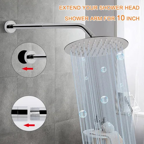 Miniatura 4 de Brazo de Extensión para Cabezal de Ducha, Extensor de Ducha con Salida de Agua - Reduce la Altura Existente, Extensión de Tubería de Ducha