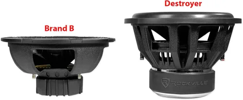Miniatura 9 de Rockville Destroyer 12D2 - Subwoofer para automóvil de competición de 12 pulgadas, pico de 8000 W / 2000 W RMS, Dual 2-Ohmios, bobinas de voz hechas