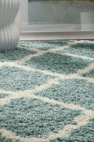 Miniatura 55 de Safavieh - Dallas Shag Collection SGD257A - Alfombra de área con diseño de enrejado de 10 x 14 pies