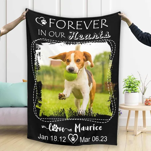Miniatura 2 de Artsadd Manta de memoria personalizada, regalo personalizado con imagen de perro, manta conmemorativa, regalo de condolencias para amantes