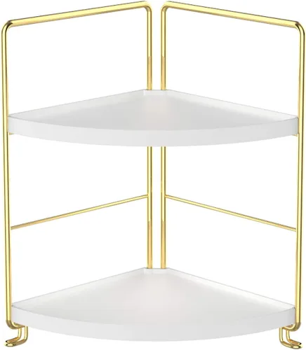 Miniatura 10 de Organizador de encimera de baño de 2 niveles, bandeja de tocador para cosméticos y maquillaje, estante de especias de cocina, estante de pie, Oro