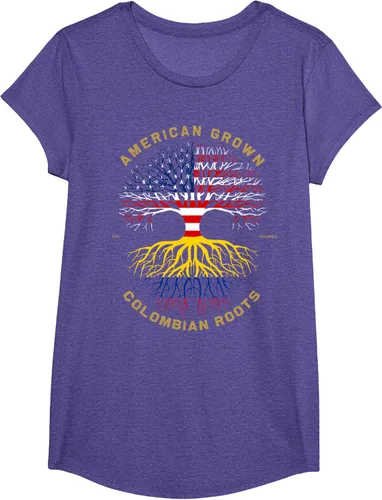 Miniatura 59 de Camiseta de regalo con la bandera de Estados Unidos con árbol de raíces colombianas