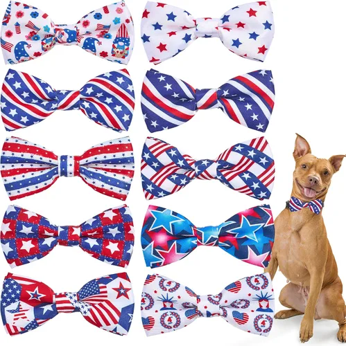 Miniatura 20 de PET SHOW Paquete de 10 corbatines de cumpleaños para perros pequeños, accesorios de collar deslizante para cachorros, gatos, mascotas, corbatines