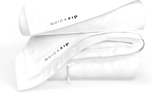 Miniatura 18 de QuickZip Paquete de Repuesto Fitted Plus: 1 Sábana Bajera (Base + Sábana con Cremallera) y 1 Sábana con Cremallera - Fácil de Cambiar, No se Sale