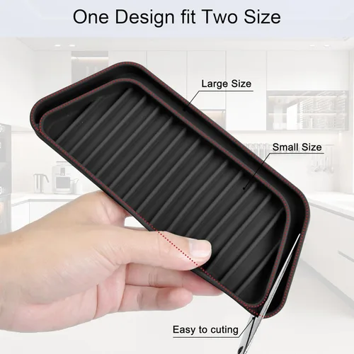 Miniatura 4 de Bandeja colectora de goteo para refrigerador KindGa, protector para bandeja dispensadora de hielo y agua, almohadilla para derrames de agua del Negro