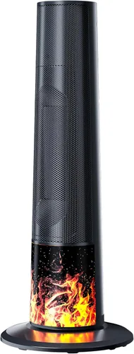 Calentador de espacio en torre con termostato ajustable para habitaciones grandes, oscilación de 60°, control remoto y temporizador de 12 horas,