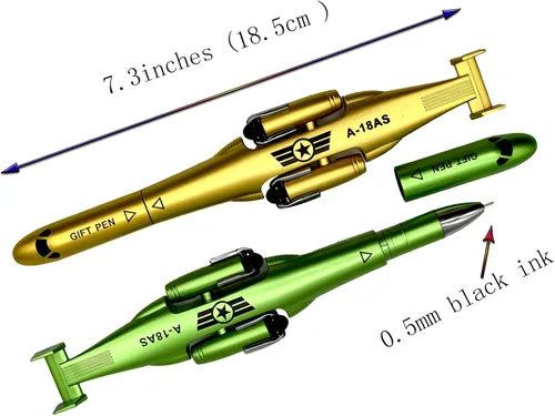 Miniatura 4 de 5 bolígrafos novedosos con forma de avión, bolígrafo de gel para helicóptero, bolígrafo inspirador de aviador con 12 recambios para oficina, fiesta