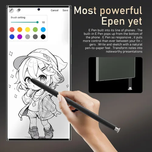 Miniatura 5 de Teléfono I24 Ultra desbloqueado de 16+512 GB, bolígrafo integrado, batería de teléfono inteligente de 6800 mAh, pantalla HD de 6.82 pulgadas, Verde