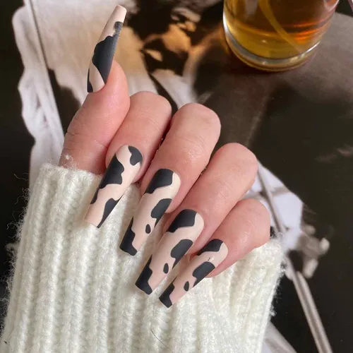 Miniatura 15 de GOLD VIBES - Uñas a presión de Lavaa Beauty Punta dorada con purpurina degradada Ataúd extra largas Vibes de oro