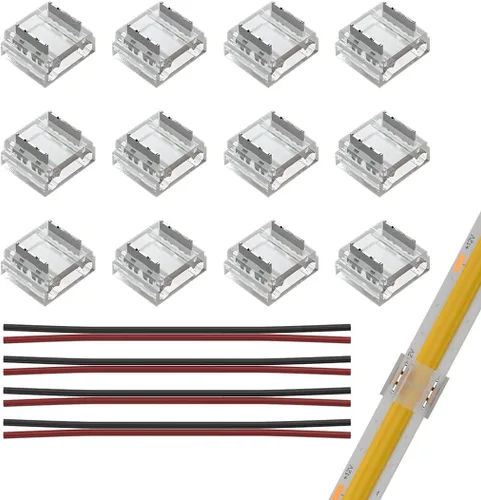 Miniatura 12 de SEZO 3528 5630 5730 5050 Kit de conectores de tira de luz LED UV, 12 piezas de 2PIN 0.394 pulgadas transparente sin cables sin cables de tira de luz