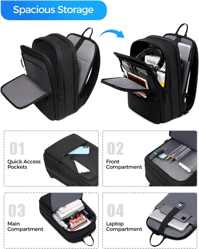 Miniatura 3 de Fenree.geer Mochila de trabajo para hombre, mochila expandible con puerto de carga USB C, resistente al agua, mochila para laptop de 15.6 pulgadas