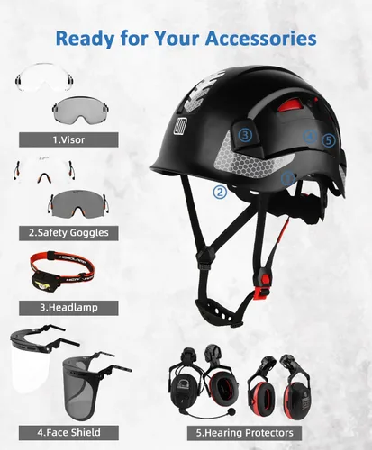 Miniatura 6 de UM ULTRAMAXX Safety Helmet Hard Hat, ANSI Z89.1 Approved Lightweight Vented Work Helmet, 6-Point Adjustable Ratchet Suspension Hardhat Ideal for