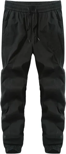 Miniatura 4 de JMIERR Pantalones deportivos casuales para hombre, con cordón elástico en la cintura con letras gráficas, para senderismo, al aire libre, pantalones