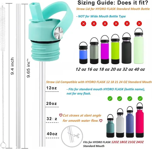 Miniatura 3 de Tapa de popote para Hydroflask, tapas con popote para Hydro Flask de boca estándar de 18, 21, 24 onzas, tapa deportiva de repuesto para tapa Alpine