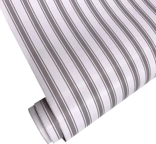 Yifely Papel de estantería gris y blanco, fácil de usar, a rayas, forro de estante y cajón, extraíble, hace que los muebles viejos estén limpios de