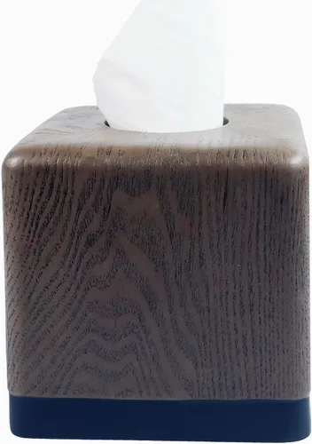 Miniatura 8 de Hymmah Soporte cuadrado para caja de pañuelos con bandeja, diseño único de cubo, dispensador de pañuelos para decoración para encimeras de tocador