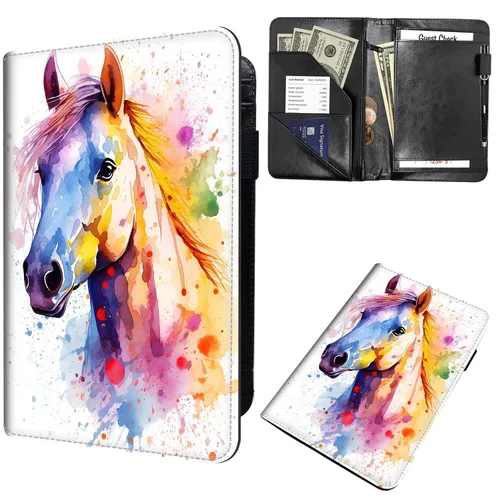 Miniatura 15 de Libros de mesero para camarera, cartera de cuero para camarero con cremallera, soporte para recibos, para camarero, camarero, accesorios