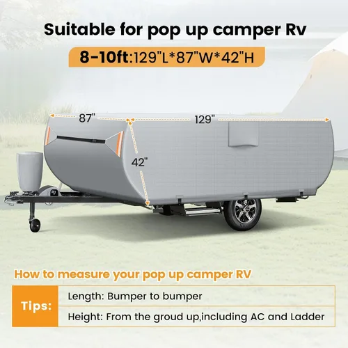 Miniatura 6 de Cubiertas para caravanas y remolques (SV1-Pop Up Camper, 8-10 pies grandes)