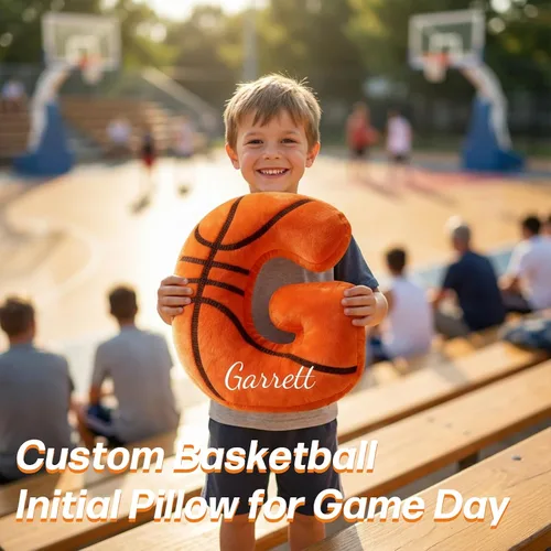 Miniatura 5 de Almohada personalizada de baloncesto con nombre, almohada de baloncesto personalizada con monograma, cojín deportivo para niños, fanáticos