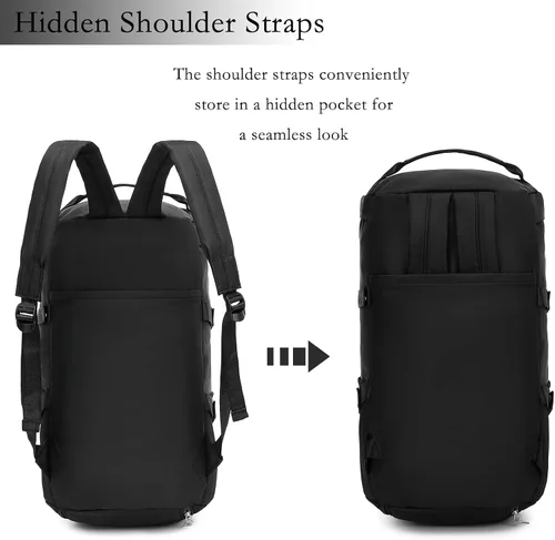 Miniatura 4 de Bolsa de gimnasio para mujer, mochila de lona impermeable, bolsa deportiva con compartimento para zapatos, mochila de mano para viajes, yoga
