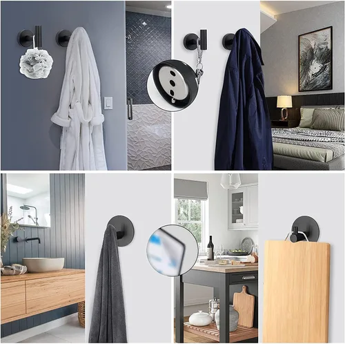 Miniatura 6 de NearMoon Juego de accesorios de baño SUS 304 de acero inoxidable grueso, incluye toallero de 16 pulgadas, soporte para papel higiénico, ganchos