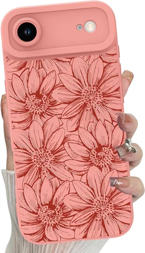 Miniatura 6 de MZELQ Funda para iPhone 17 Pro 2025, diseño de girasoles de silicona, flores florales, protección de cámara, funda delgada y suave para teléfono