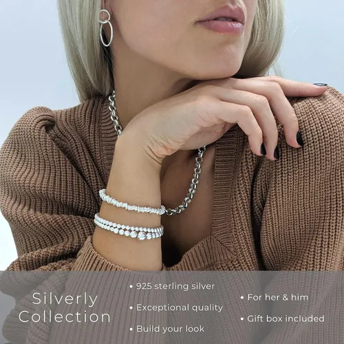 Miniatura 7 de Silverly Pulsera de plata de ley celta para mujer, pulsera de plata trenzada trenzada ajustable, regalo de dama de honor para mejor amiga, pulseras