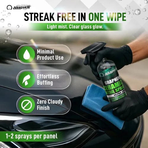 Miniatura 6 de Nanoskin Espray de grafeno cerámico para detalle 16 oz – Detalle rápido sin agua hidrofóbico para el detalle del automóvil Extiende ceras