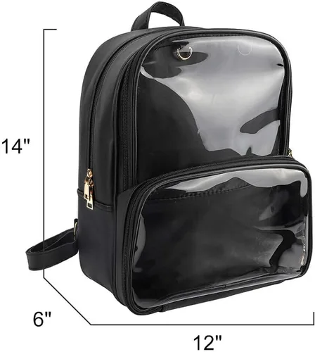 Miniatura 10 de STEAMEDBUN Ita Bag - Mochila de piel sintética con doble ventana, diseño de caramelo, con inserción