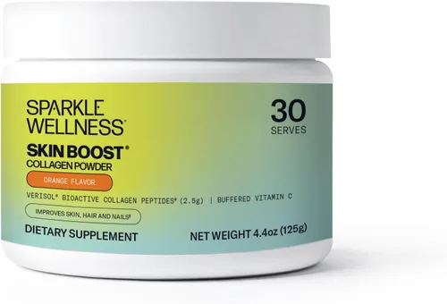 Sparkle Wellness VERISOL Péptidos de colágeno hidrolizados Bioactivos | Suplemento de polvo de colágeno con vitamina C para la salud de la piel, el