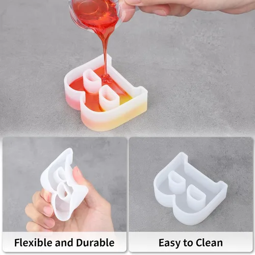Miniatura 3 de Gartful Moldes de letras de resina, molde de resina epoxi del alfabeto mayúscula B, moldes de silicona 3D gruesos para hacer letras, arte