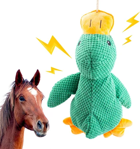 Horse Toys Squeaky Squeeze Plush Duck, juguete interactivo de pato chirriante para caballos para jugar, juguetes de enriquecimiento de felpa