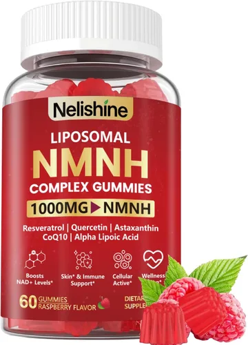 Suplemento liposomal NMNH gomitas de 1000 mg - Suplemento NAD para aumentar NAD+ para hombres y mujeres - Mezcla de ribósido de nicotinamida y
