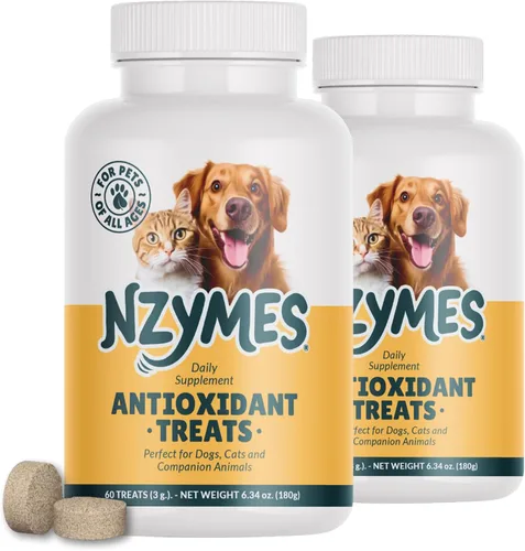 Miniatura 15 de Nzymes® Golosinas antioxidantes – para articulaciones de perros, caderas, parálisis, piel, abrigo, pérdida de cabello, envejecimiento, digestión