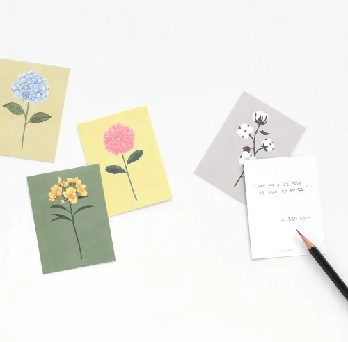 Miniatura 3 de Monolike The Flower - Tarjeta de mensaje, paquete de mezcla de 40 tarjetas y 20 sobres, minitarjetas emocionales y sofisticadas La flor