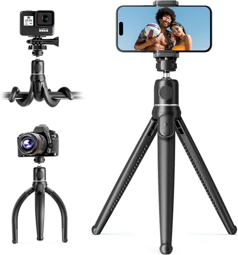 Miniatura 7 de UBeesize Trípode S, Trípode de lata calidad para teléfono, trípode flexible con obturador remoto inalámbrico, compatible con iPhone/Android Samsung