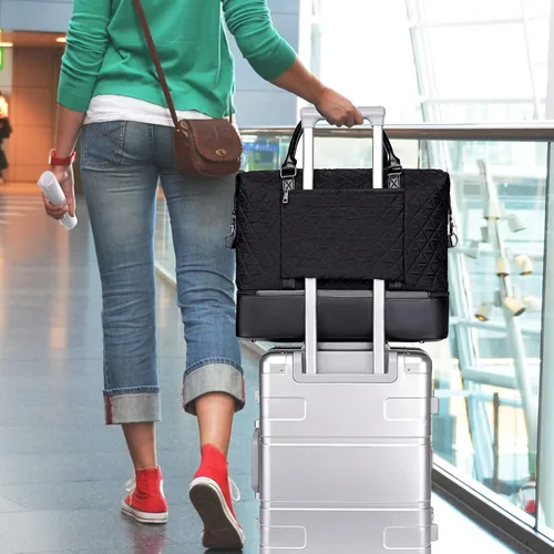Miniatura 7 de CAMTOP - Bolsa de viaje de fin de semana para mujer, bolsa de lona con espacio para laptop de15.6 pulgadas