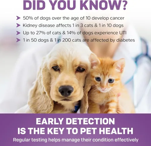 Miniatura 7 de Tiras de prueba de pH para parámetros en orina de mascotas como perros y gatos, infecciones, tiras de prueba de diabetes, 50 tiras por recipiente