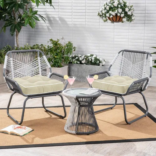 Miniatura 3 de Favoyard Cojines de patio de 19 x 19 pulgadas, para interiores y exteriores, resistentes al agua, para muebles de patio, color sólido por 3 años