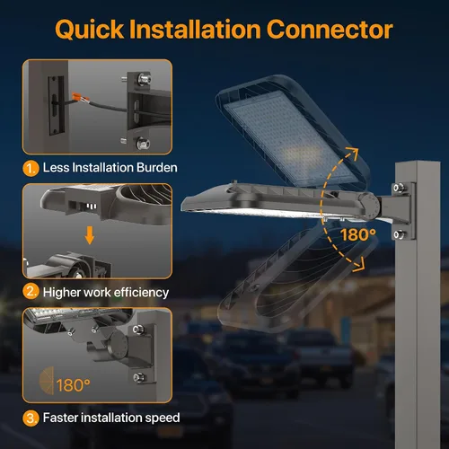 Miniatura 7 de Luces de Estacionamiento 240W 36000LM Montaje de Brazo Ajustable Luces de Caja de Zapatos para Exteriores con Fotocélula de Anochecer a Amanecer