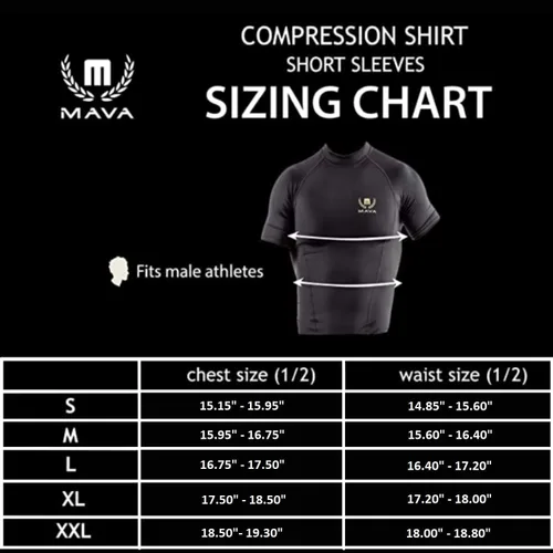 Miniatura 3 de Mava Sports playera ceñida mangas cortas para hacer ejercicios prenda interior para hombre