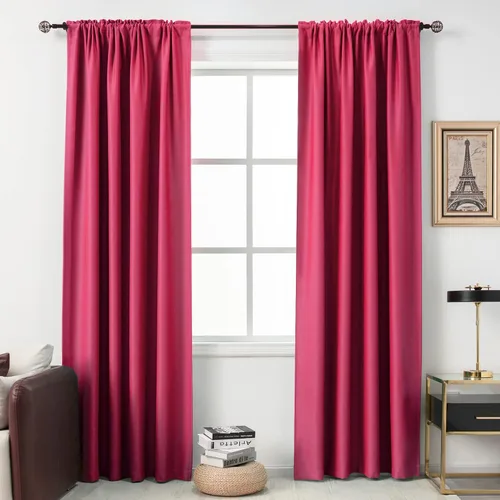Miniatura 25 de DUALIFE Cortinas opacas de 45 pulgadas de largo, 2 paneles para ventanas pequeñas de dormitorio, aislamiento térmico, bolsillo para barra, cortinas