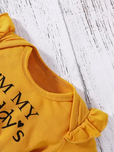 Miniatura 4 de WDIRARA Conjunto de 2 piezas de body de manga corta con volantes y pantalones cortos con cinturón floral para bebé niña