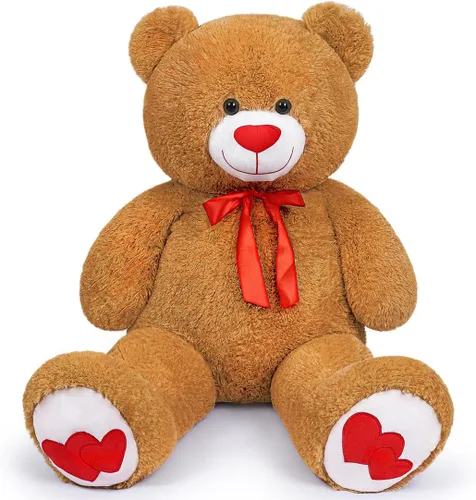Miniatura 3 de Oso de peluche grande de 43.3 pulgadas, oso de peluche gigante con corazón de amor, lindo juguete de peluche grande suave para niños, novia, San