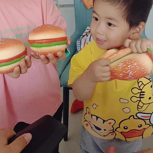 Miniatura 5 de Hamburger Stress Toys - Juguetes para apretar hamburguesas, juguetes elásticos para hamburguesas, juguetes novedosos y divertidos para aliviar