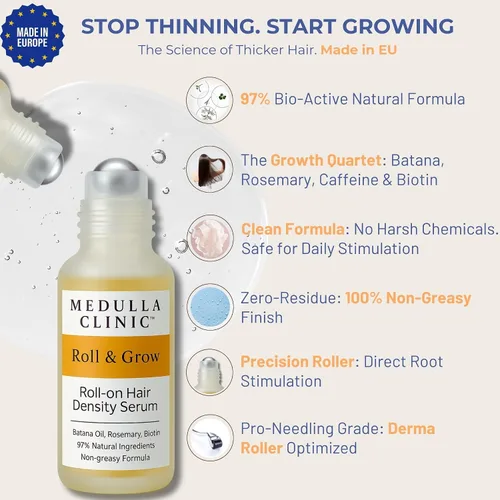 Miniatura 2 de Suero Roll-On para el crecimiento del cabello – 5% romero, 3% proteína y 2% cafeína – Aceite de batana y biotina para el cuero cabelludo