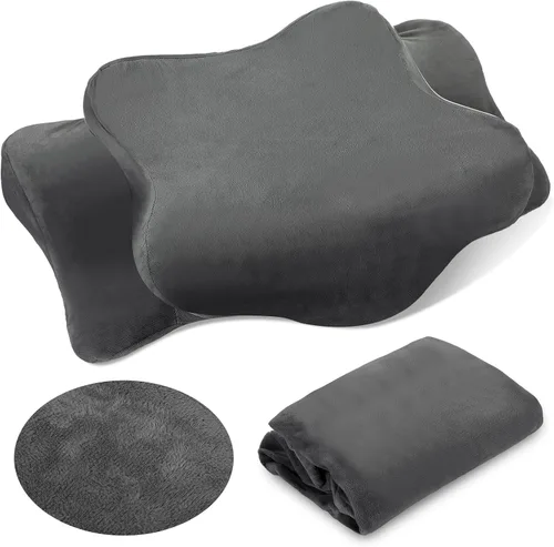 Miniatura 9 de Hahafelt Funda de Almohada de Terciopelo Cristal Cervical para Cuello (Solo Funda de Almohada) Cubierta de Almohada Ergonómica Cubierta de Almohada