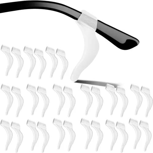 Miniatura 17 de MOLDERP Agarres para Orejas de Anteojos - 21 Pares Antideslizantes para Gafas, Cómodas Puntas de Patillas de Silicona Elástica, Retenedor de Manga